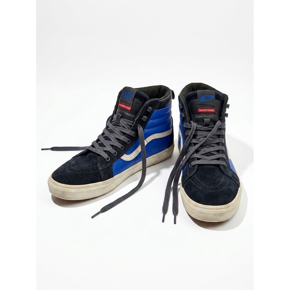 The North Face x Vans Shoes Men Blue/White Size 11 Vault Skate Hi-Top Suede